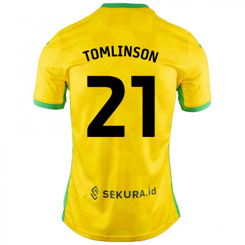 Dětské Lauren Tomlinson #21 Žlutá Zelená Domů Hráčské Dresy 2024/25 Dres