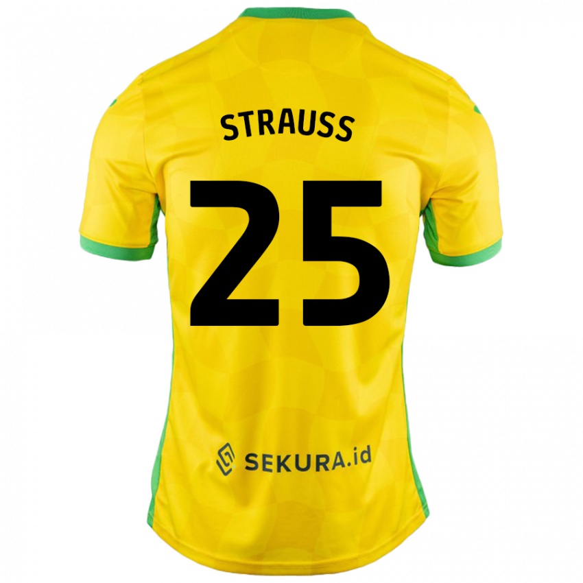 Dětské Hope Strauss #25 Žlutá Zelená Domů Hráčské Dresy 2024/25 Dres