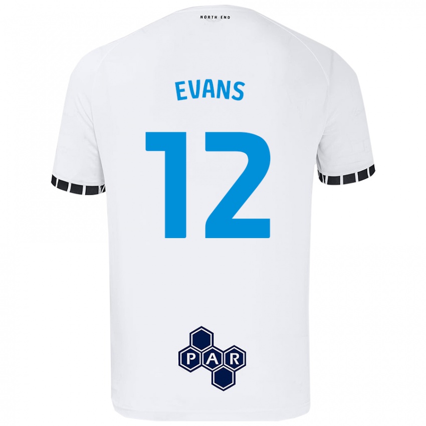 Dětské Ched Evans #12 Bílý Domů Hráčské Dresy 2024/25 Dres