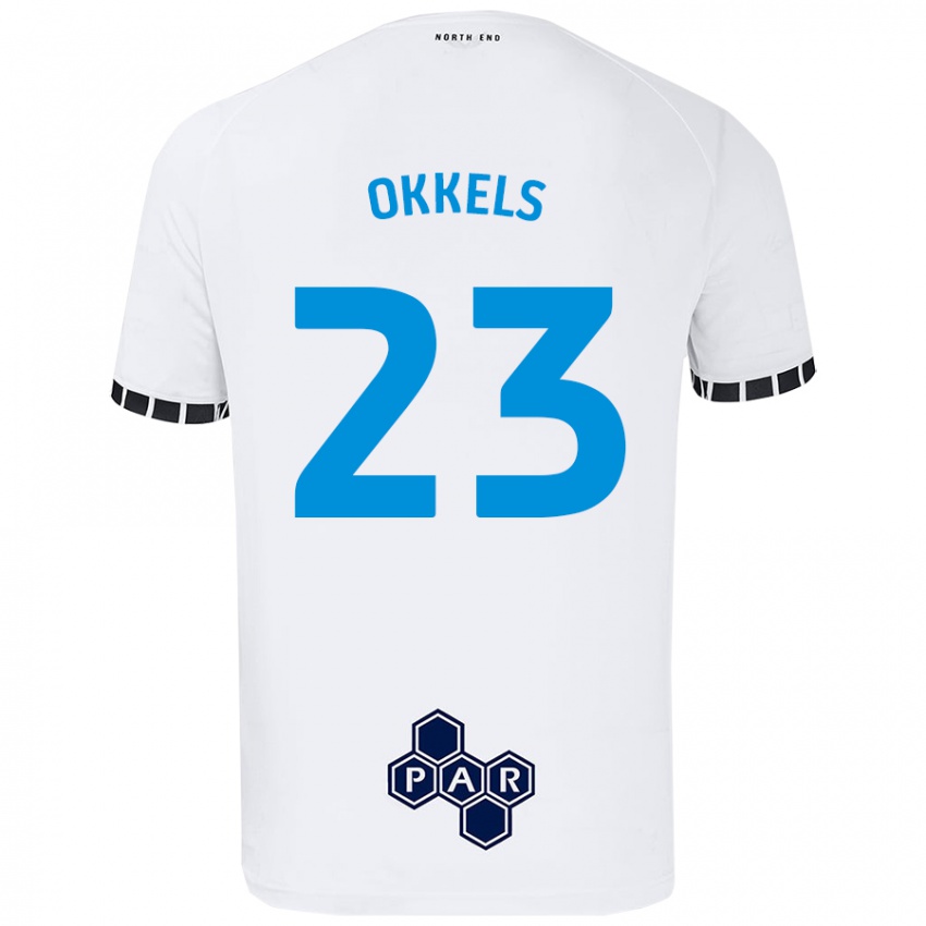 Dětské Jeppe Okkels #23 Bílý Domů Hráčské Dresy 2024/25 Dres