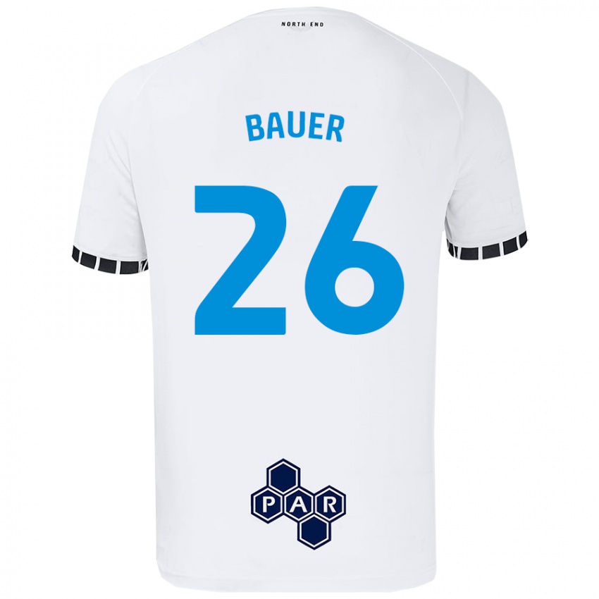 Dětské Patrick Bauer #26 Bílý Domů Hráčské Dresy 2024/25 Dres