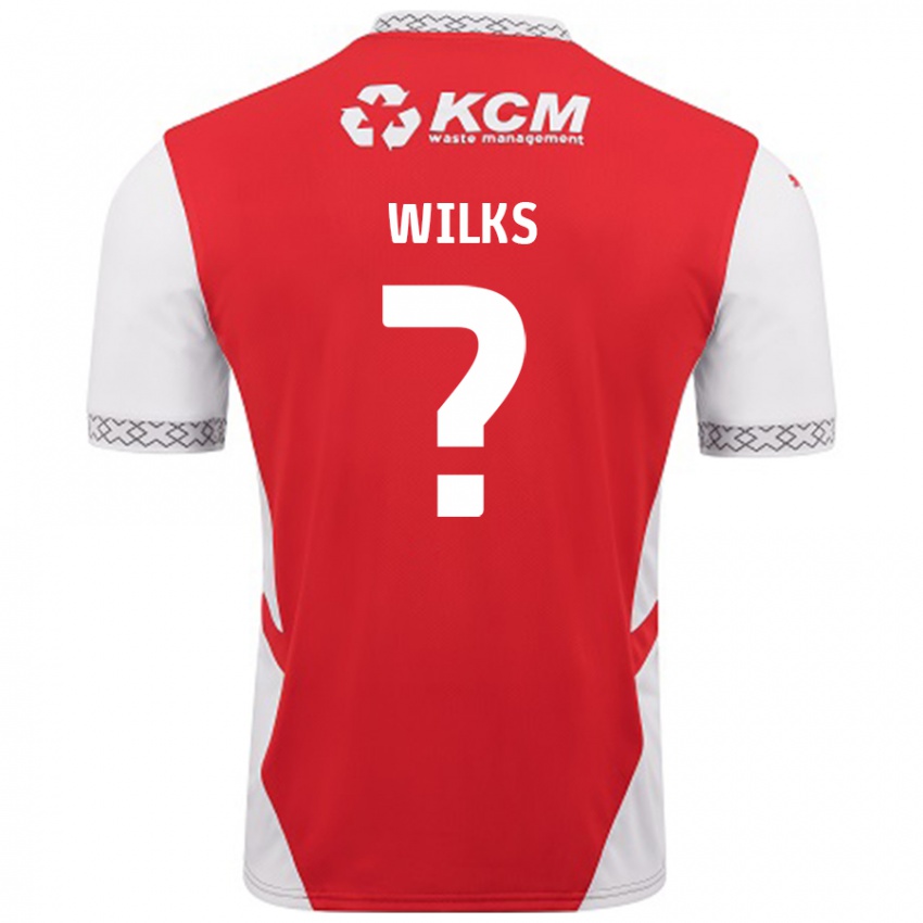 Dětské Mallik Wilks #0 Červená Bílá Domů Hráčské Dresy 2024/25 Dres