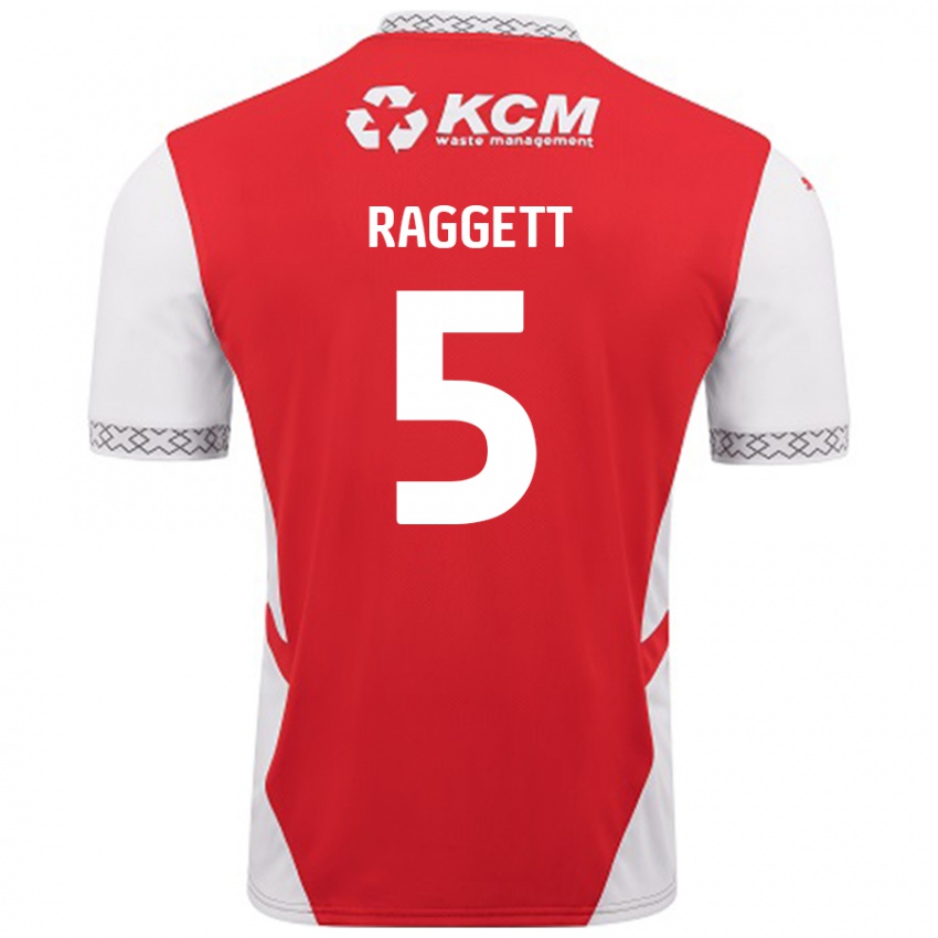 Dětské Sean Raggett #5 Červená Bílá Domů Hráčské Dresy 2024/25 Dres