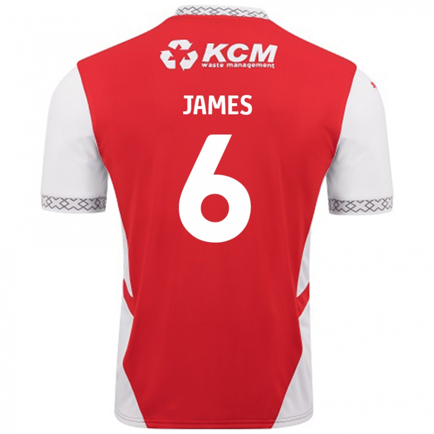 Dětské Reece James #6 Červená Bílá Domů Hráčské Dresy 2024/25 Dres