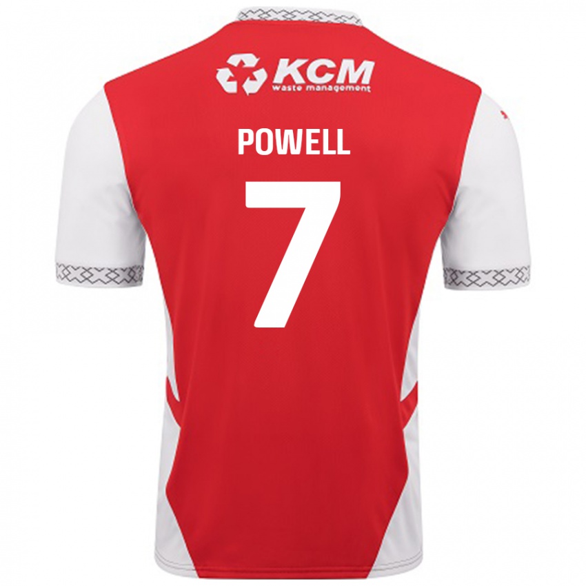 Dětské Joe Powell #7 Červená Bílá Domů Hráčské Dresy 2024/25 Dres