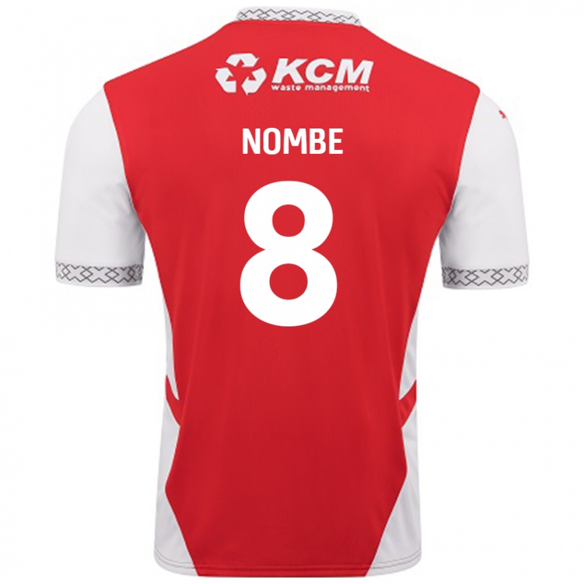 Dětské Sam Nombe #8 Červená Bílá Domů Hráčské Dresy 2024/25 Dres