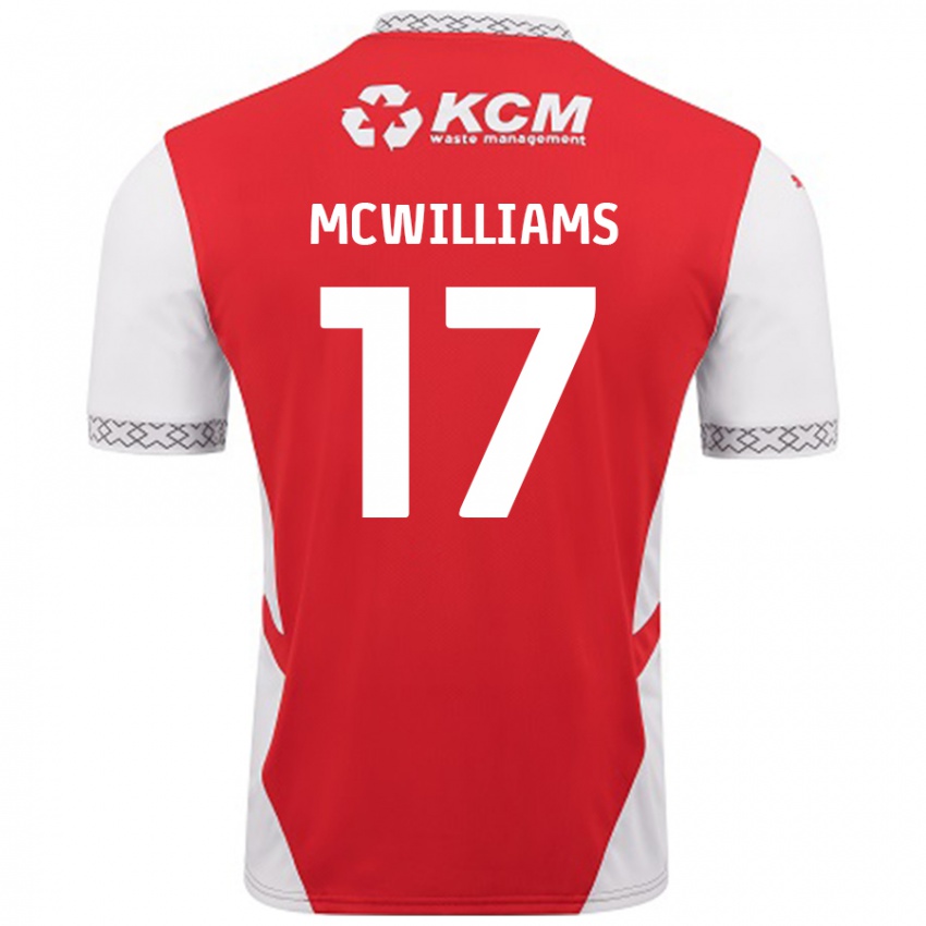 Dětské Shaun Mcwilliams #17 Červená Bílá Domů Hráčské Dresy 2024/25 Dres