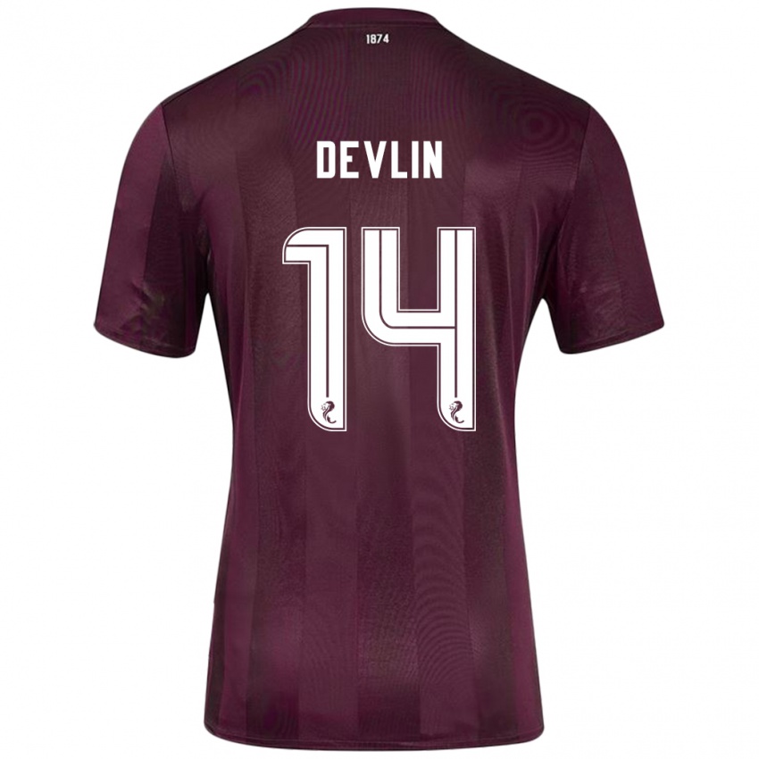 Dětské Cammy Devlin #14 Burgundské Domů Hráčské Dresy 2024/25 Dres