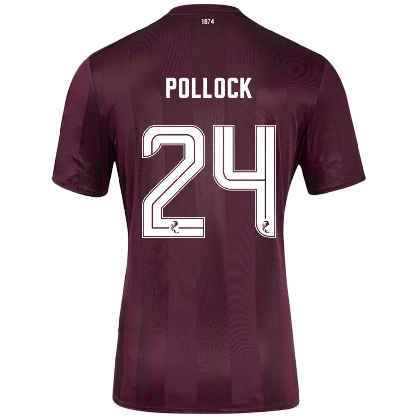 Dětské Finlay Pollock #24 Burgundské Domů Hráčské Dresy 2024/25 Dres