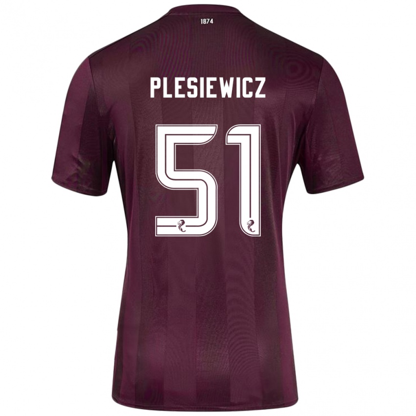 Dětské Szymon Plesiewicz #51 Burgundské Domů Hráčské Dresy 2024/25 Dres