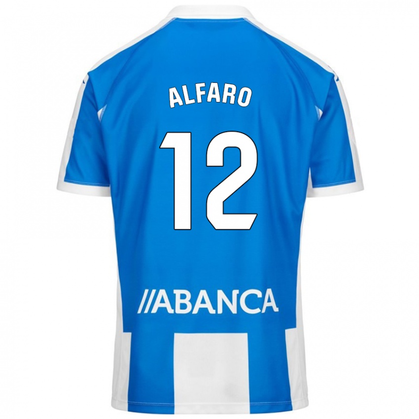 Dětské Alejandro Alfaro #12 Modrá Bílá Domů Hráčské Dresy 2024/25 Dres