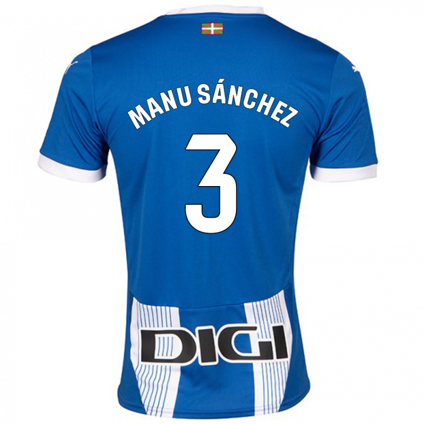 Dětské Manu Sanchez #3 Modrý Domů Hráčské Dresy 2024/25 Dres