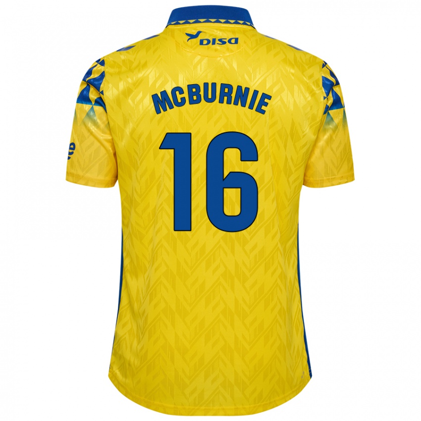 Dětské Oli Mcburnie #16 Žlutá Modrá Domů Hráčské Dresy 2024/25 Dres