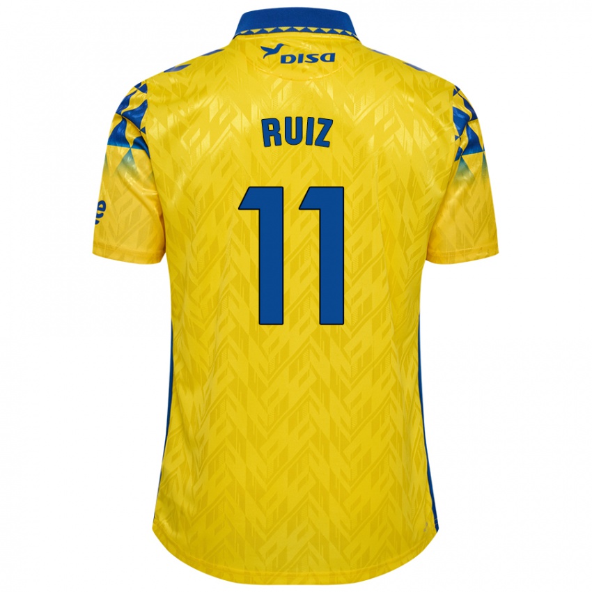 Dětské Sergio Ruiz #11 Žlutá Modrá Domů Hráčské Dresy 2024/25 Dres