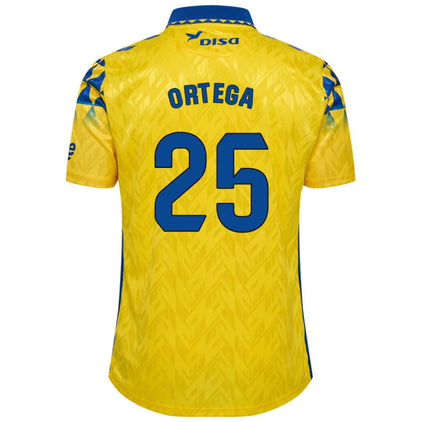 Dětské Edián Ortega #25 Žlutá Modrá Domů Hráčské Dresy 2024/25 Dres