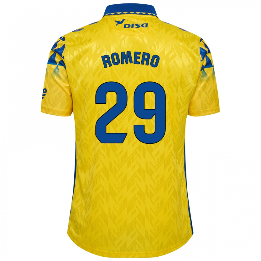 Dětské Elías Romero #29 Žlutá Modrá Domů Hráčské Dresy 2024/25 Dres