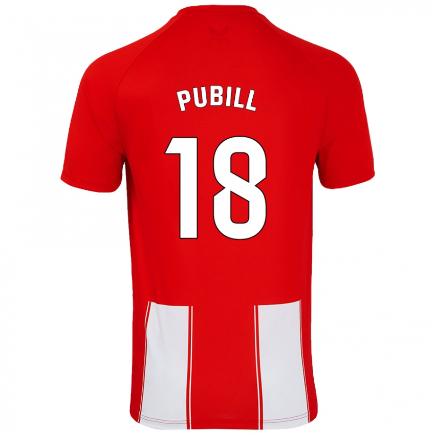 Dětské Marc Pubill #18 Červená Bílá Domů Hráčské Dresy 2024/25 Dres