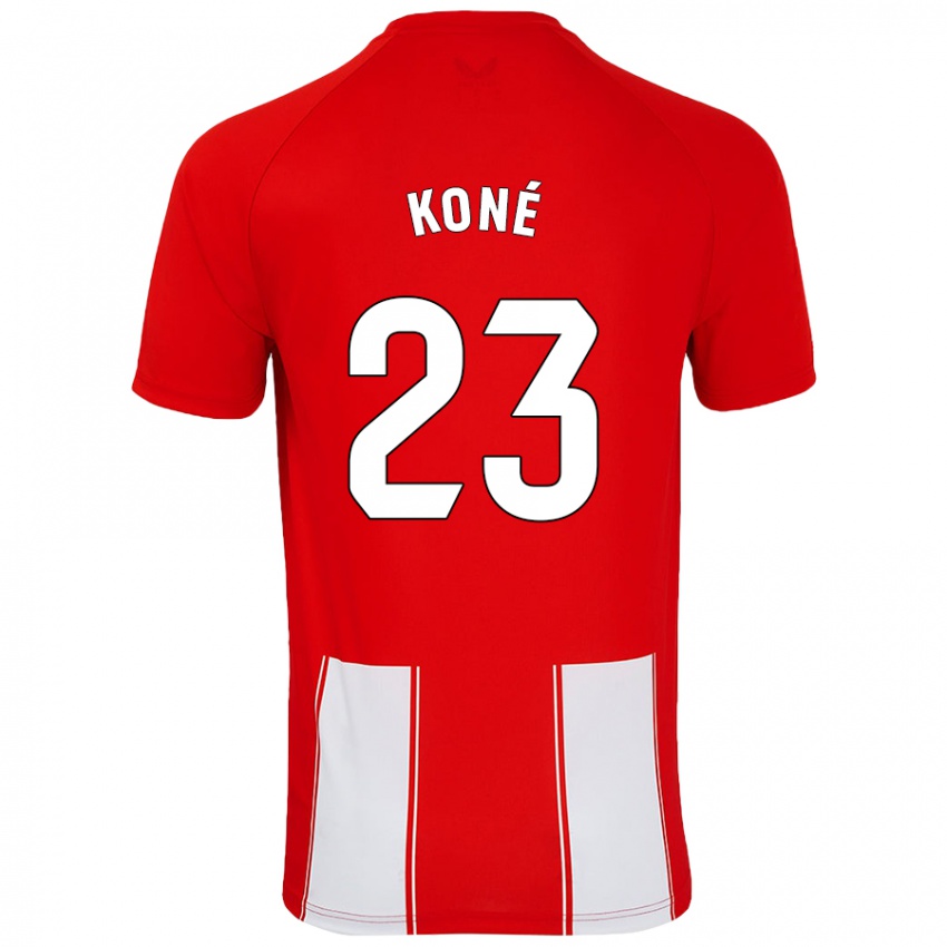 Dětské Ibrahima Koné #23 Červená Bílá Domů Hráčské Dresy 2024/25 Dres