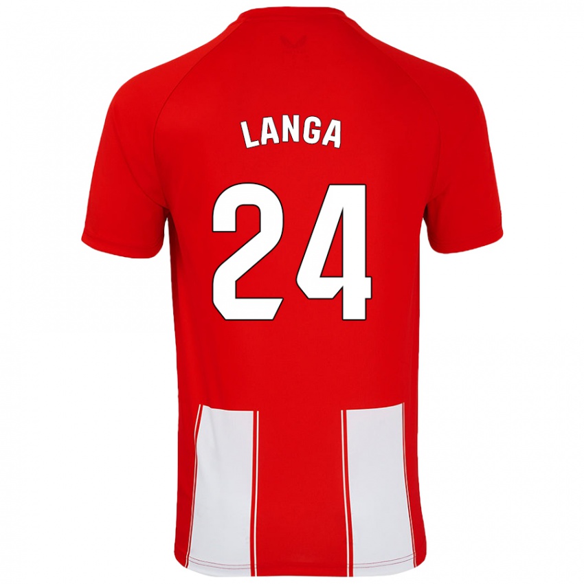 Dětské Bruno Langa #24 Červená Bílá Domů Hráčské Dresy 2024/25 Dres