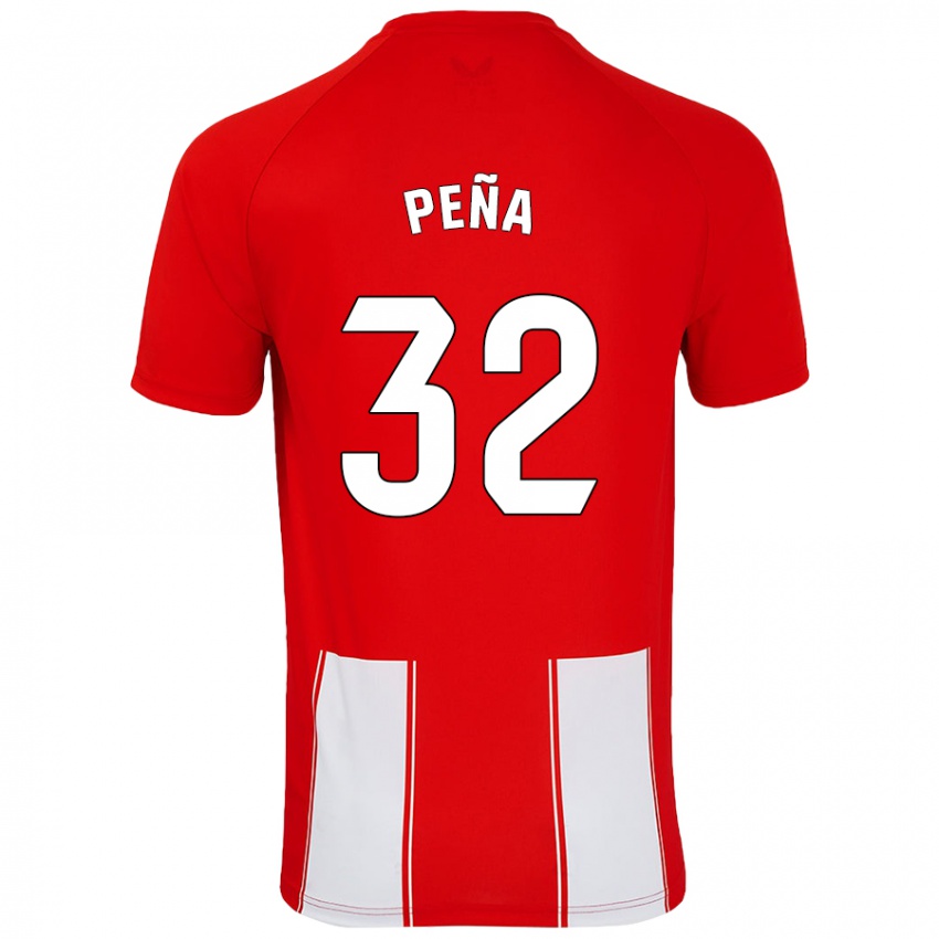 Dětské Marcos Peña #32 Červená Bílá Domů Hráčské Dresy 2024/25 Dres