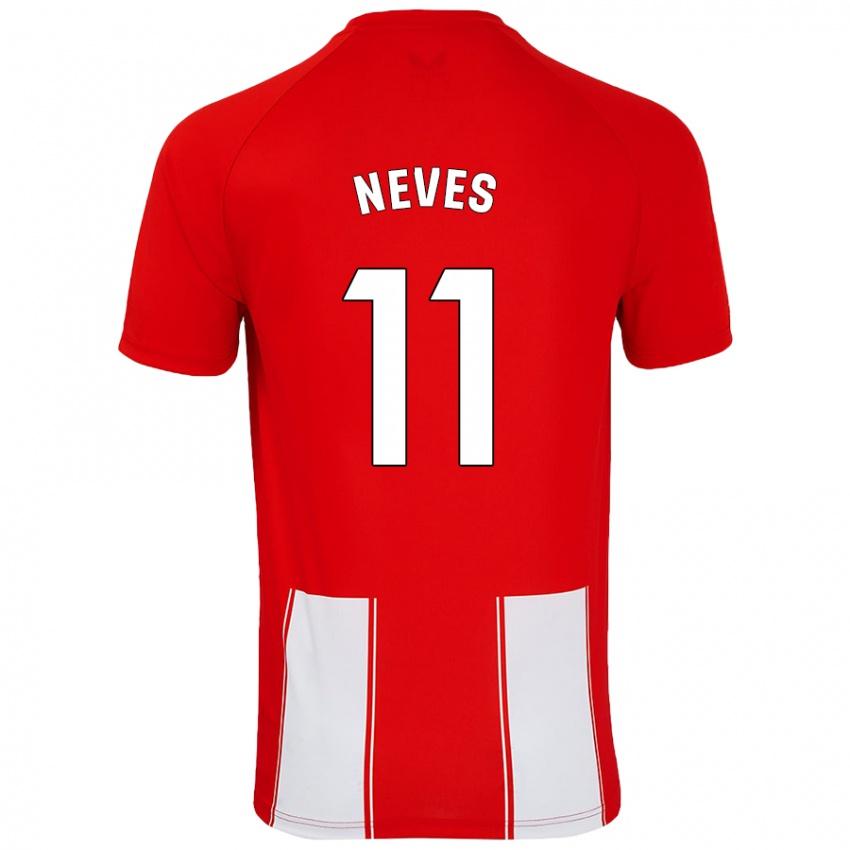 Dětské Hugo Neves #11 Červená Bílá Domů Hráčské Dresy 2024/25 Dres