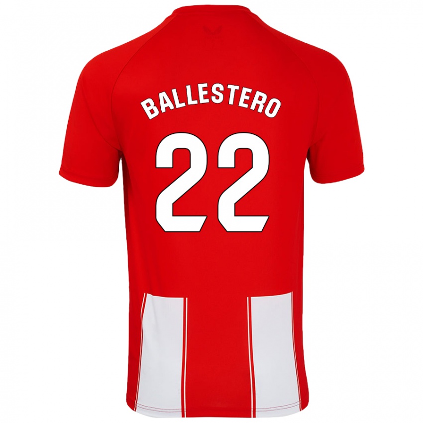 Dětské Carlos Ballestero #22 Červená Bílá Domů Hráčské Dresy 2024/25 Dres