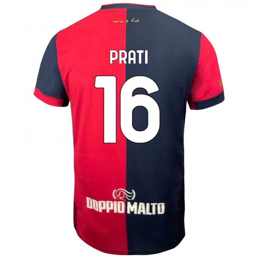 Dětské Matteo Prati #16 Červená Tmavší Modrá Domů Hráčské Dresy 2024/25 Dres