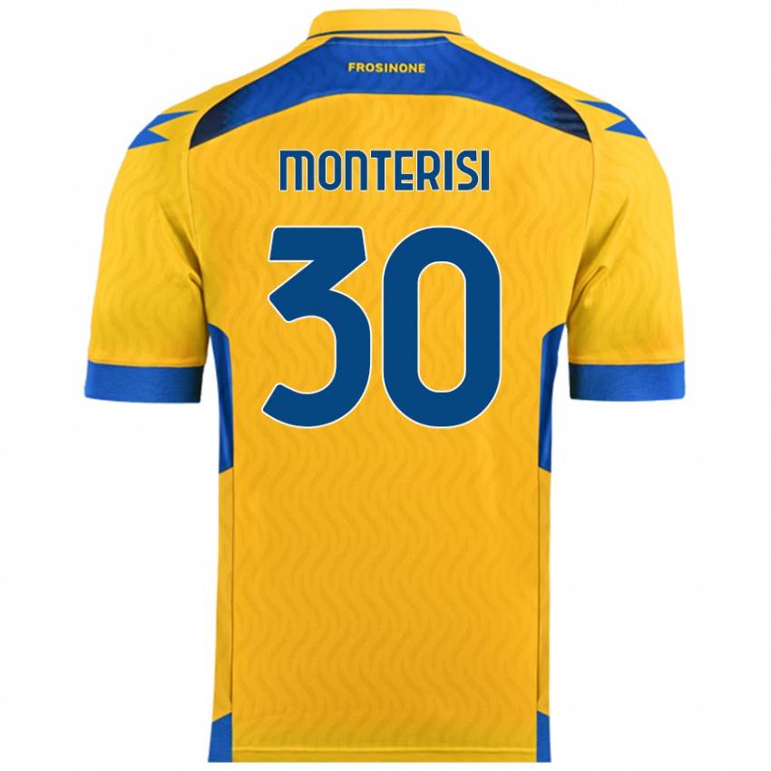 Dětské Ilario Monterisi #30 Žluť Domů Hráčské Dresy 2024/25 Dres