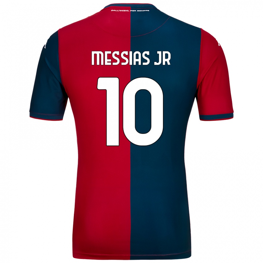 Dětské Junior Messias #10 Červená Tmavě Modrá Domů Hráčské Dresy 2024/25 Dres