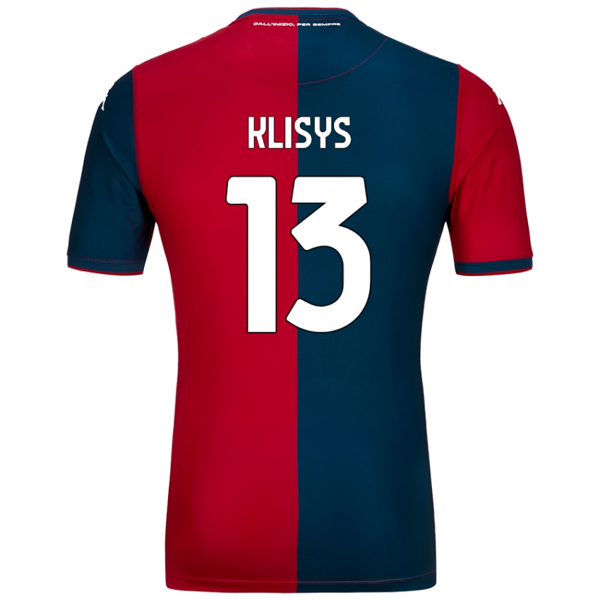 Dětské Lukas Klisys #13 Červená Tmavě Modrá Domů Hráčské Dresy 2024/25 Dres