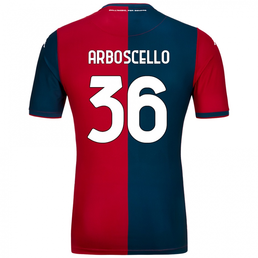 Dětské Riccardo Arboscello #36 Červená Tmavě Modrá Domů Hráčské Dresy 2024/25 Dres