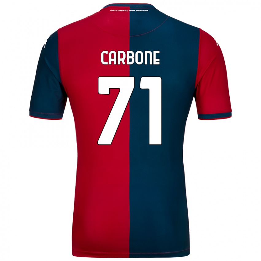 Dětské Filippo Carbone #71 Červená Tmavě Modrá Domů Hráčské Dresy 2024/25 Dres