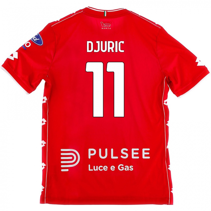 Dětské Milan Djuric #11 Červená Bílá Domů Hráčské Dresy 2024/25 Dres