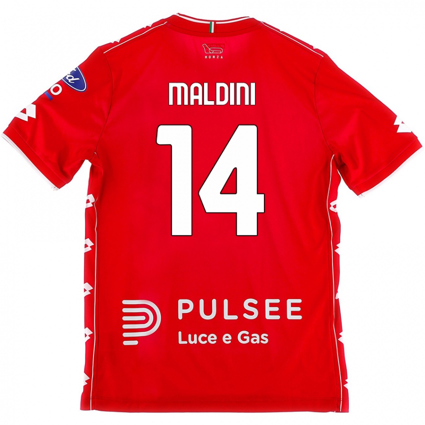 Dětské Daniel Maldini #14 Červená Bílá Domů Hráčské Dresy 2024/25 Dres