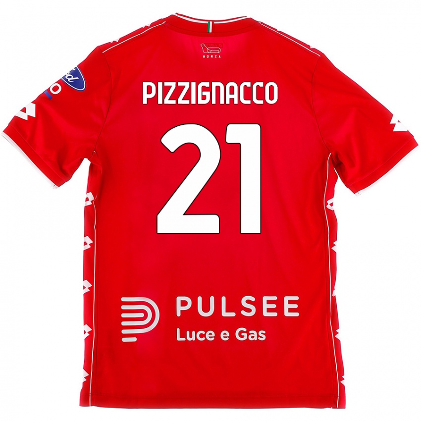 Dětské Semuel Pizzignacco #21 Červená Bílá Domů Hráčské Dresy 2024/25 Dres