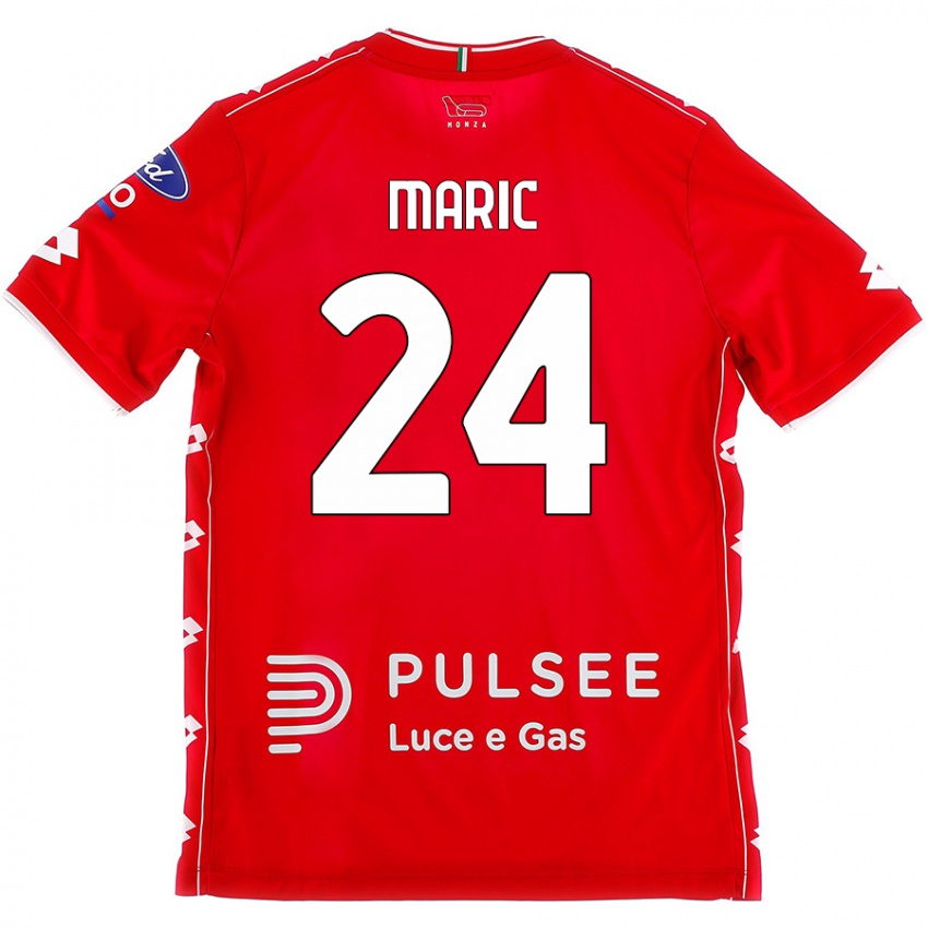 Dětské Mirko Maric #24 Červená Bílá Domů Hráčské Dresy 2024/25 Dres