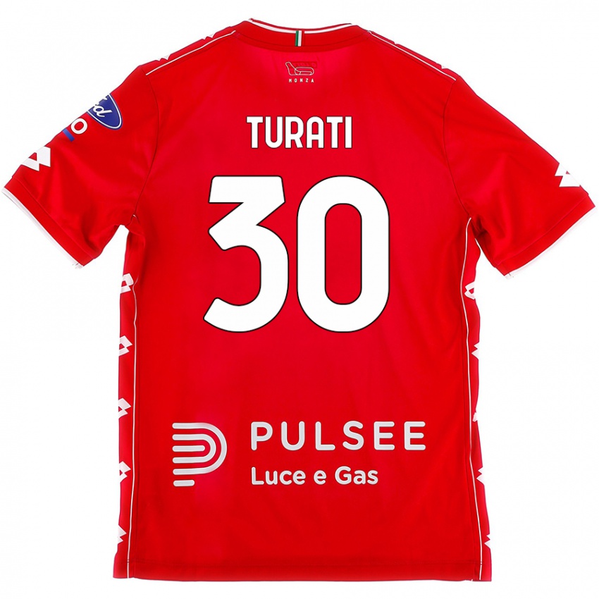 Dětské Stefano Turati #30 Červená Bílá Domů Hráčské Dresy 2024/25 Dres