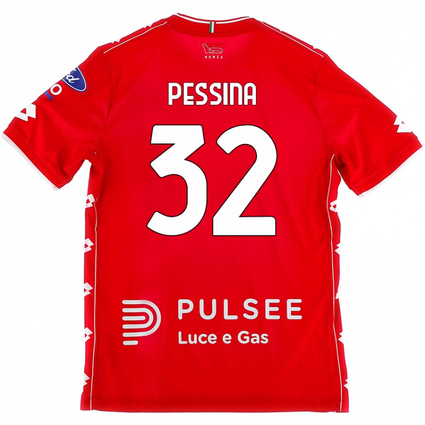 Dětské Matteo Pessina #32 Červená Bílá Domů Hráčské Dresy 2024/25 Dres