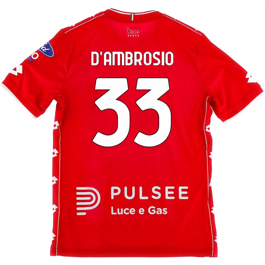 Dětské Danilo D'ambrosio #33 Červená Bílá Domů Hráčské Dresy 2024/25 Dres