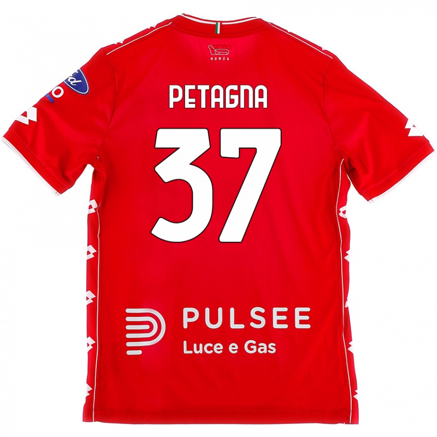 Dětské Andrea Petagna #37 Červená Bílá Domů Hráčské Dresy 2024/25 Dres