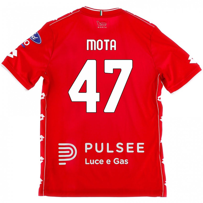 Dětské Dany Mota #47 Červená Bílá Domů Hráčské Dresy 2024/25 Dres