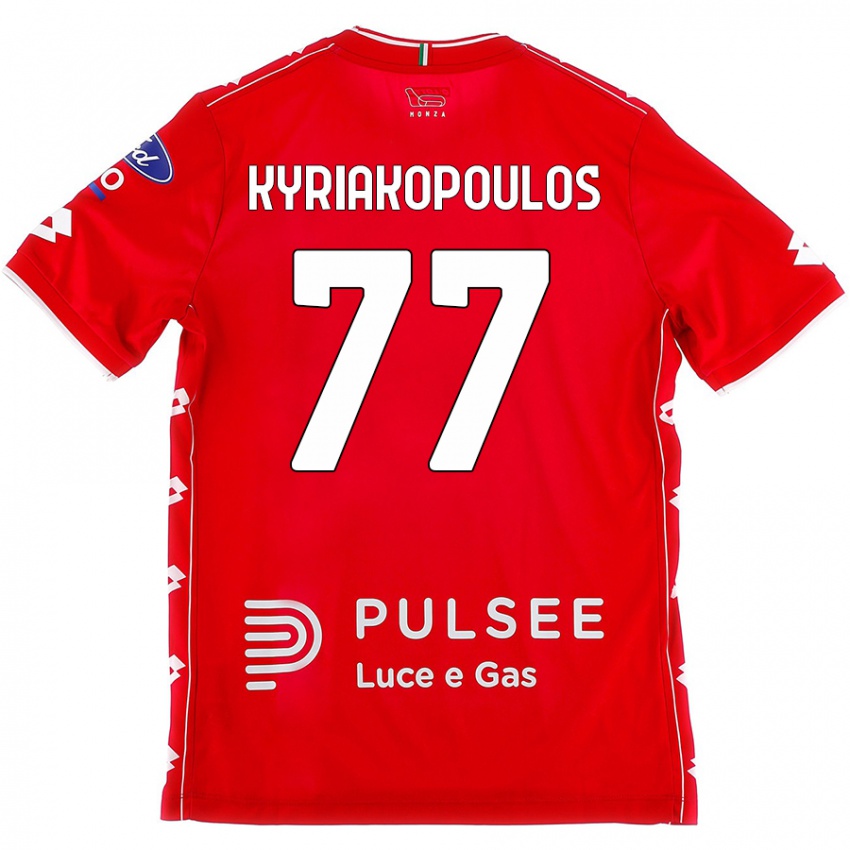 Dětské Georgios Kyriakopoulos #77 Červená Bílá Domů Hráčské Dresy 2024/25 Dres