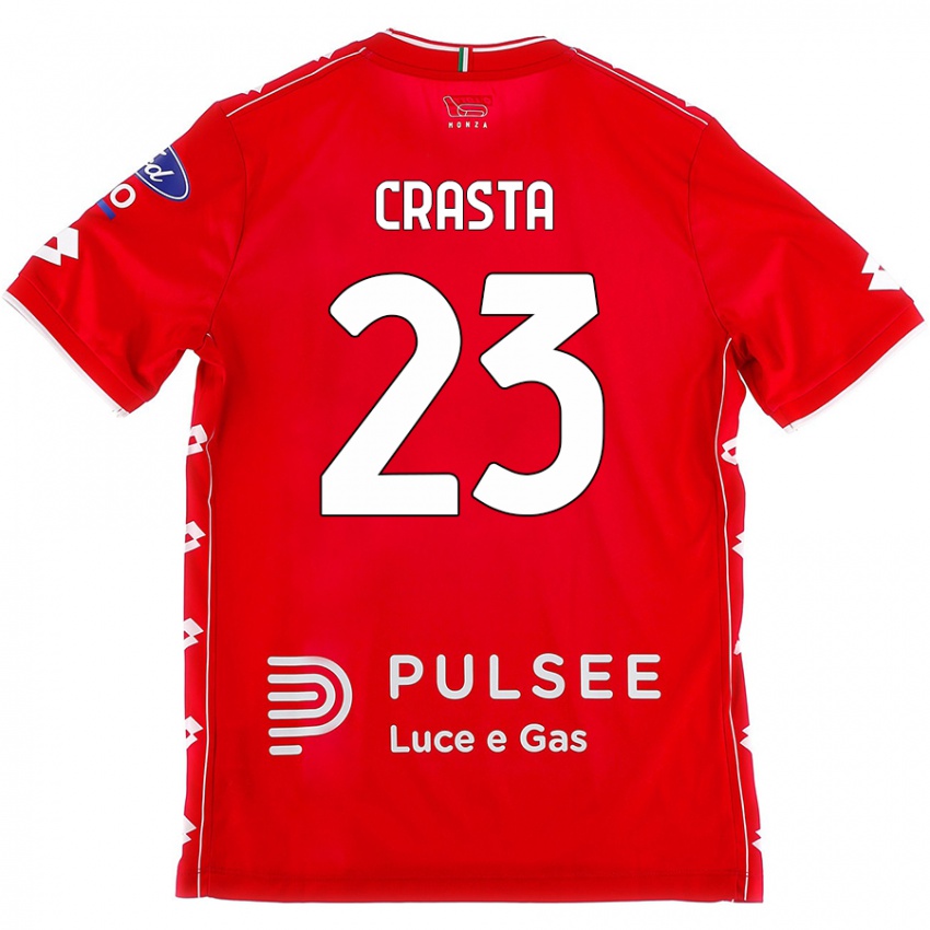 Dětské Mario Crasta #23 Červená Bílá Domů Hráčské Dresy 2024/25 Dres