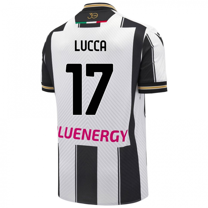 Dětské Lorenzo Lucca #17 Bílá Černá Domů Hráčské Dresy 2024/25 Dres