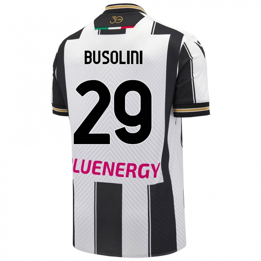 Dětské Alessandro Busolini #29 Bílá Černá Domů Hráčské Dresy 2024/25 Dres