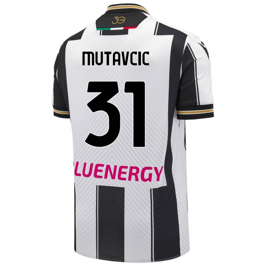 Dětské Jan Mutavcic #31 Bílá Černá Domů Hráčské Dresy 2024/25 Dres