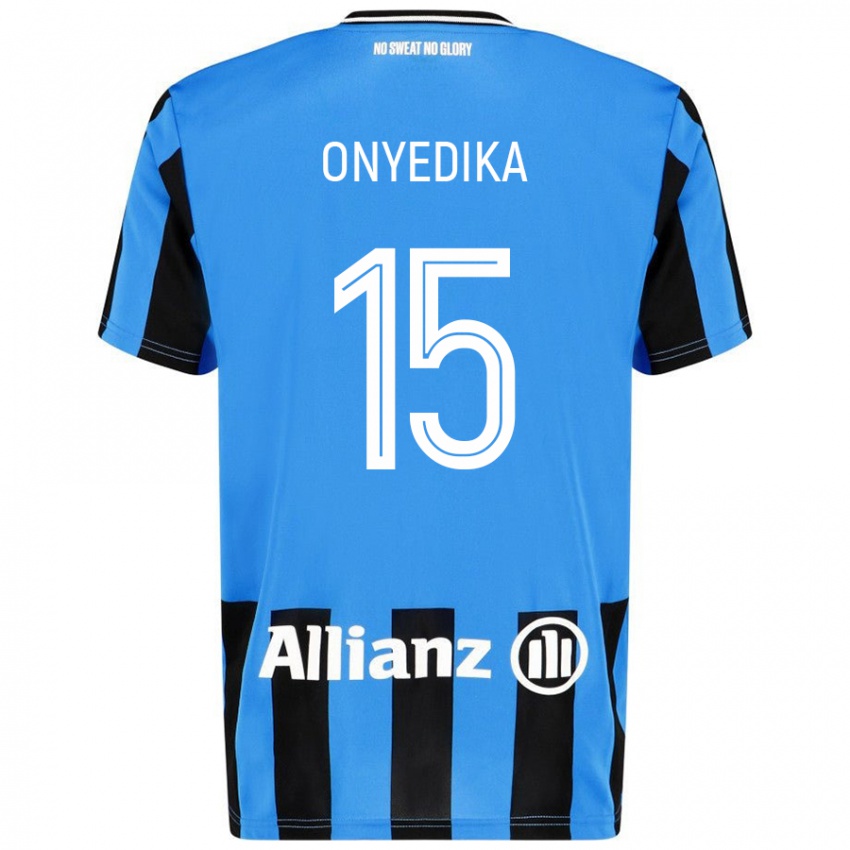 Dětské Raphael Onyedika #15 Nebesky Modrá Černá Domů Hráčské Dresy 2024/25 Dres