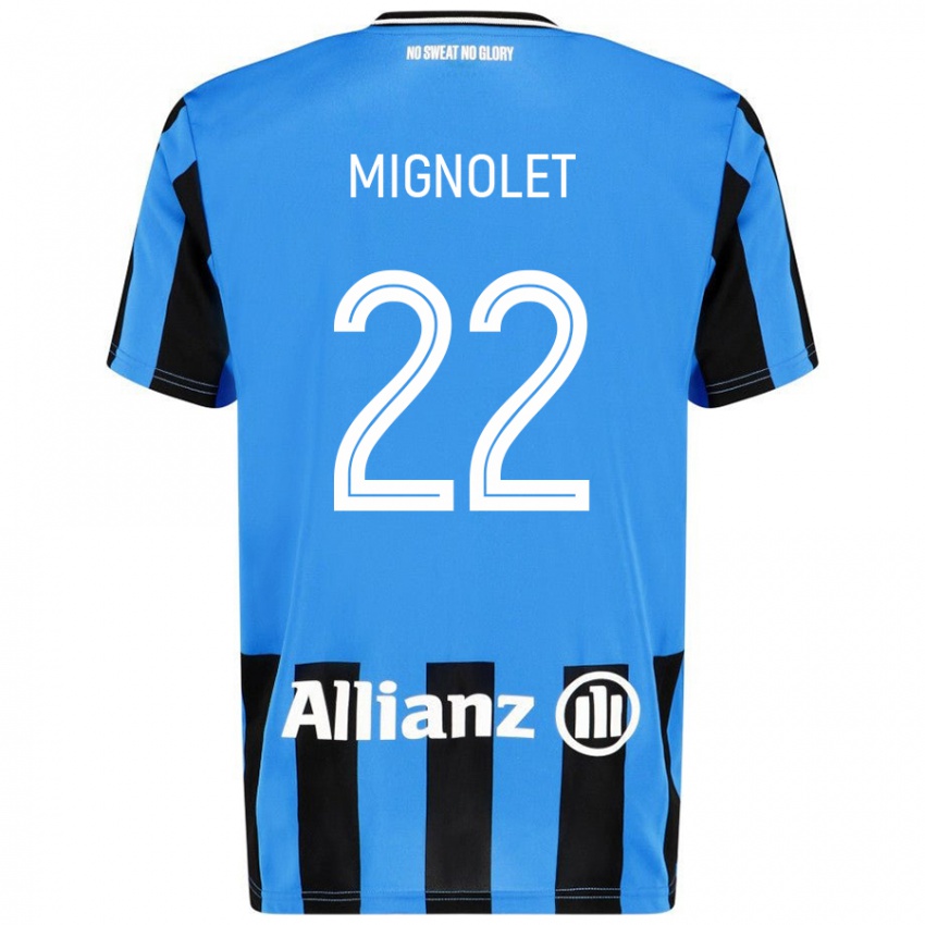 Dětské Simon Mignolet #22 Nebesky Modrá Černá Domů Hráčské Dresy 2024/25 Dres