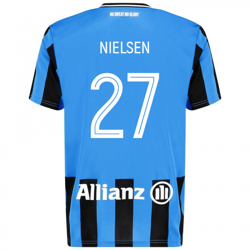 Dětské Casper Nielsen #27 Nebesky Modrá Černá Domů Hráčské Dresy 2024/25 Dres