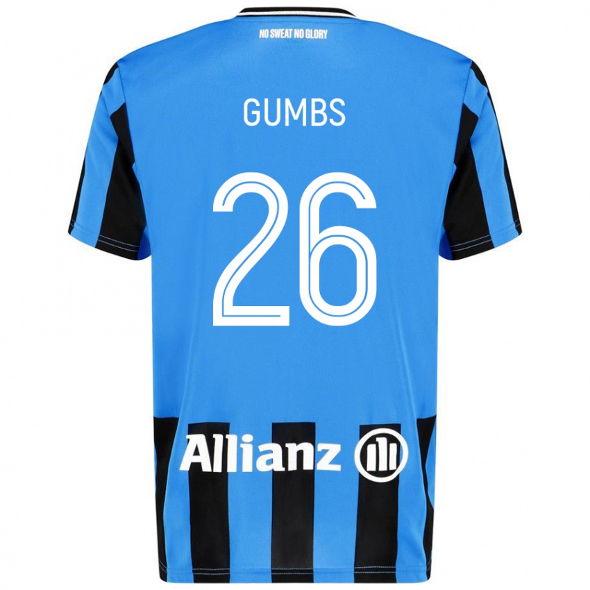 Dětské Aisse Gumbs #26 Nebesky Modrá Černá Domů Hráčské Dresy 2024/25 Dres